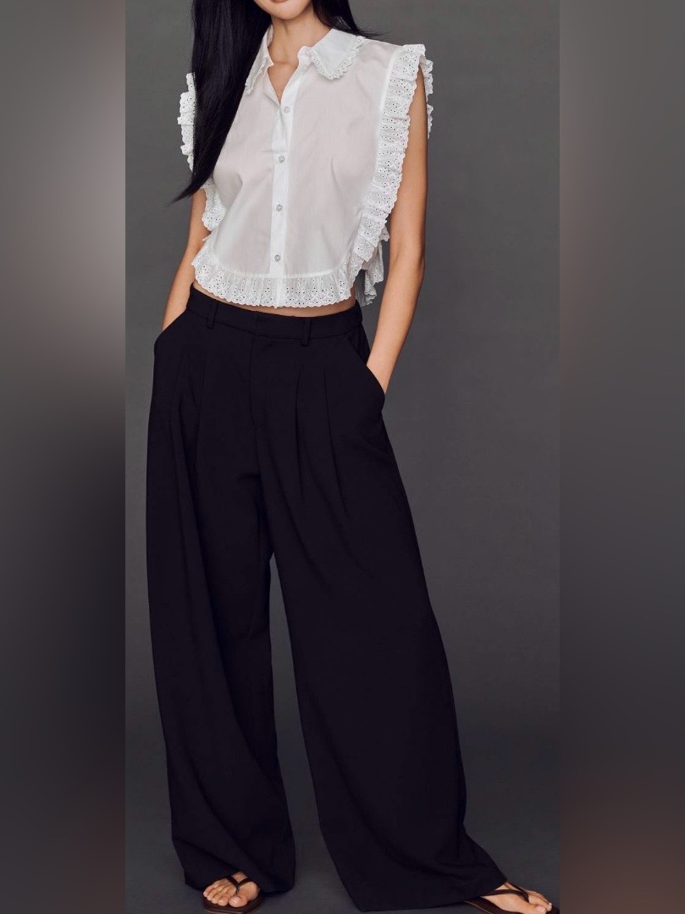 Maeve Cotton Ruffle Lace Top. Size M.  NWT